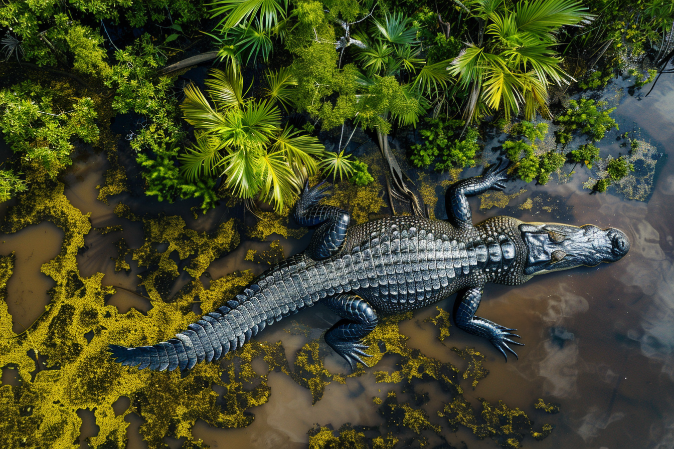 Image gratuite Crocodile en bain de soleil 1