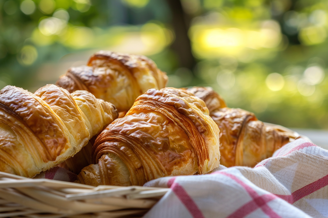 Image gratuite Croissants en pique-nique à la campagne 3