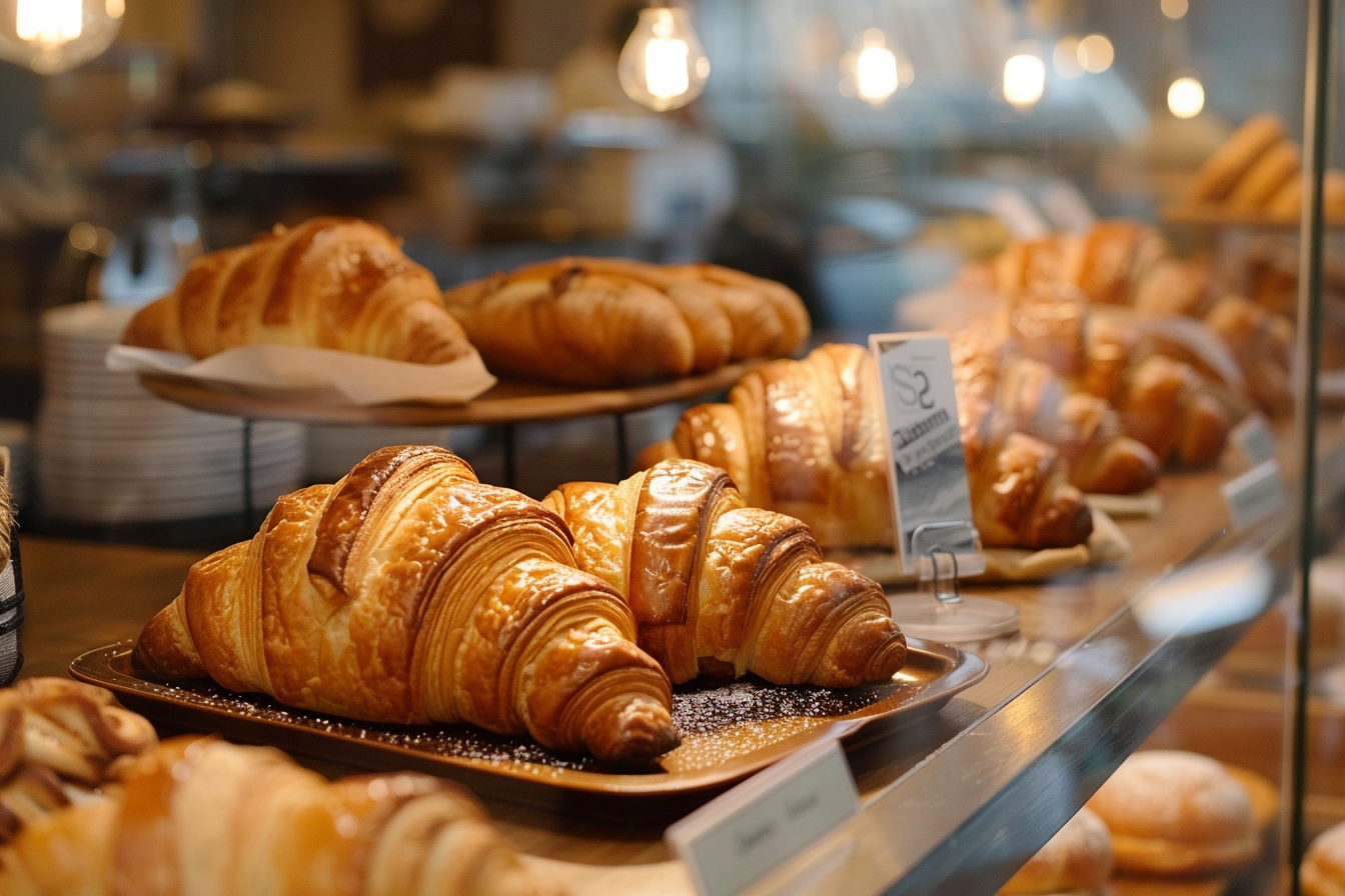 Image gratuite Croissants en vitrine de boulangerie 3