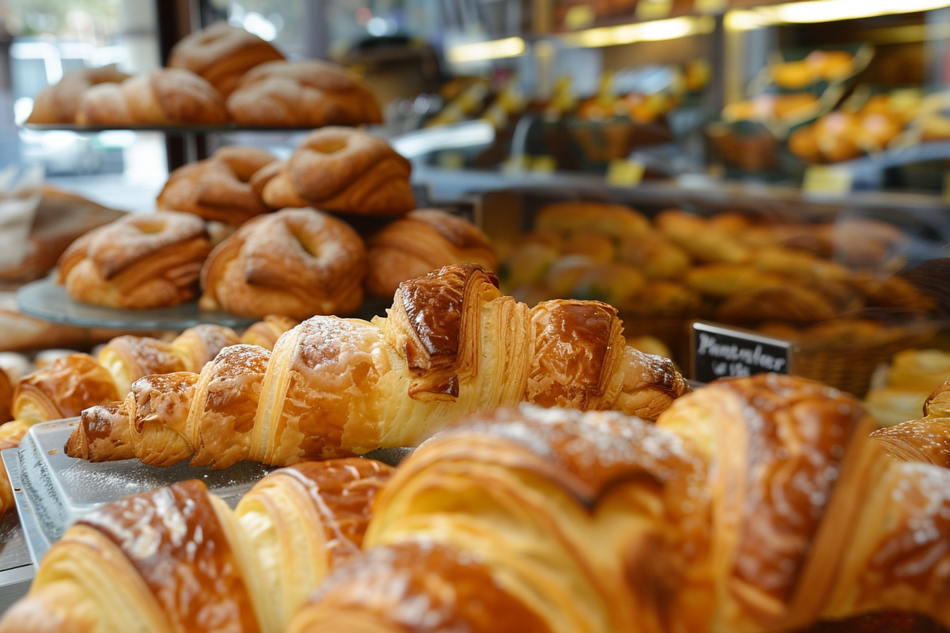 Image gratuite Croissants en vitrine de boulangerie 4