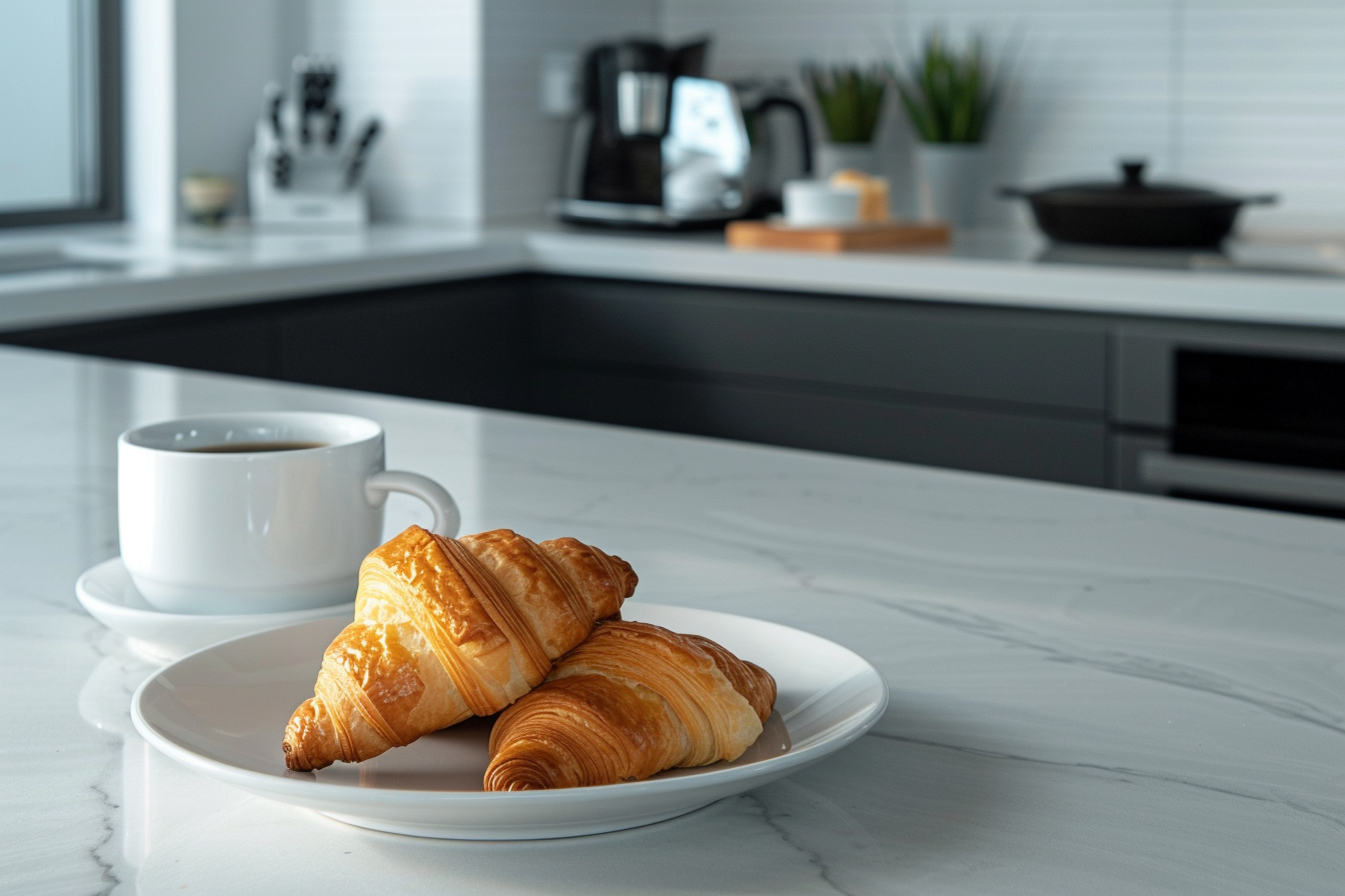Image gratuite Croissants servis dans une cuisine moderne 1
