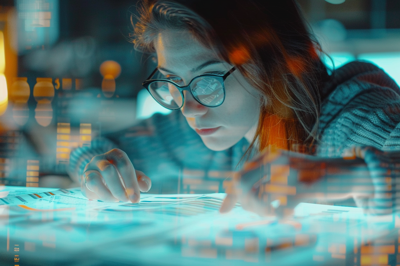 Image gratuite Data scientist analysant des graphiques 1