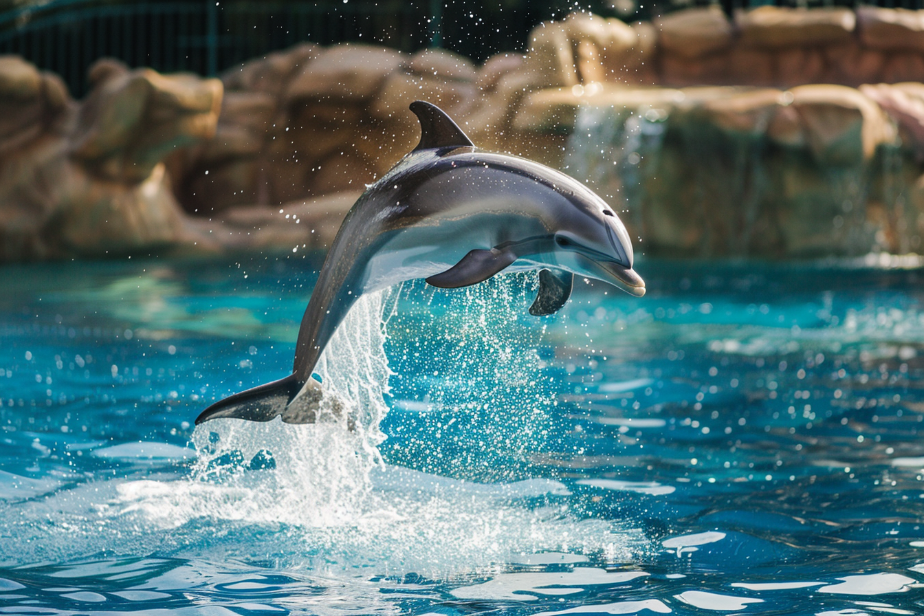 Image gratuite Dauphin à gros nez effectuant une pirouette 1