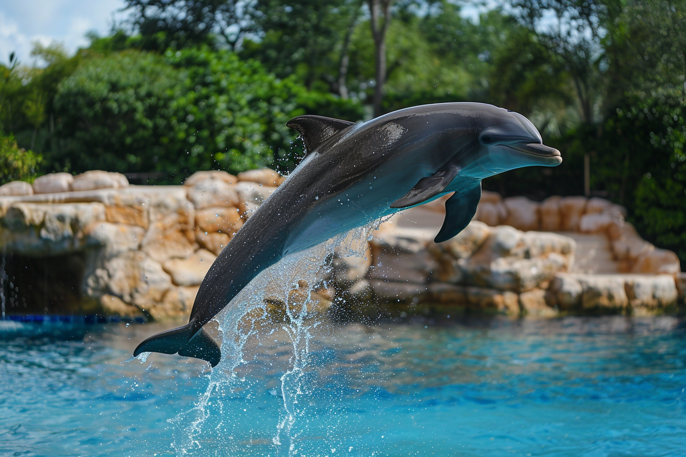 Image gratuite Dauphin à gros nez effectuant une pirouette 3