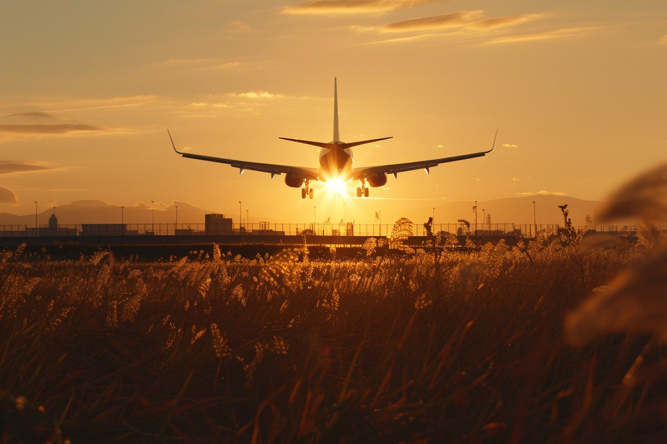 Image gratuite Décollage au coucher du soleil 4