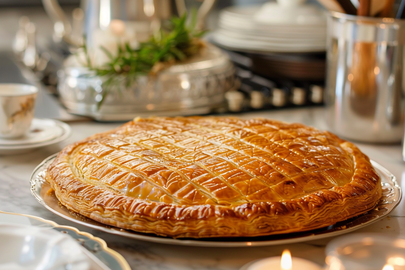 Image gratuite Décor cuisine élégant avec Galette des Rois sur comptoir 1