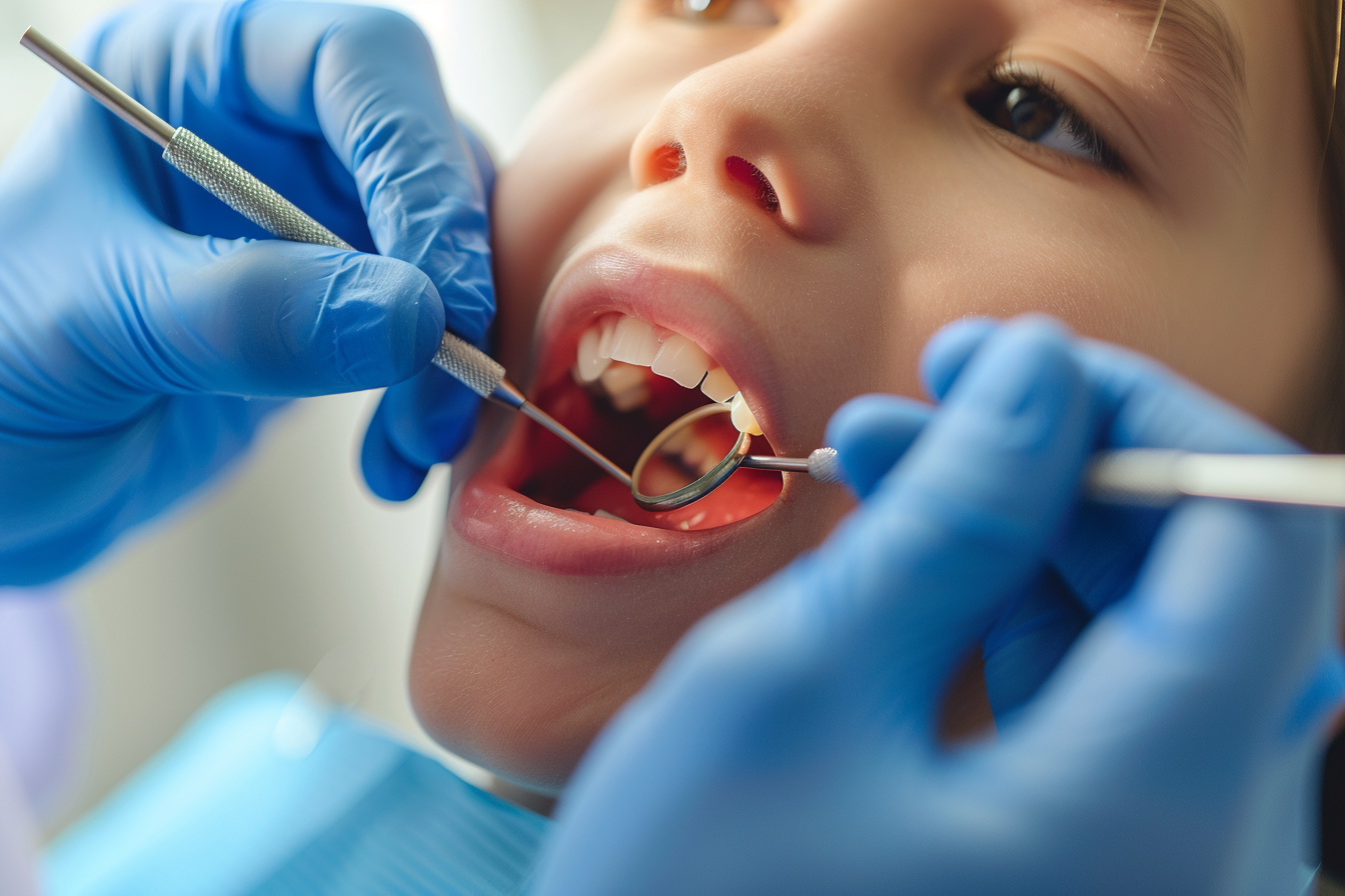 Image gratuite Dentiste examinant une dent de lait 1