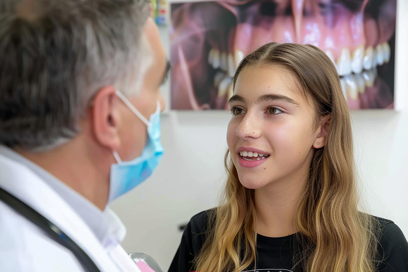 Image gratuite Dentiste expliquant les options de bagues 1