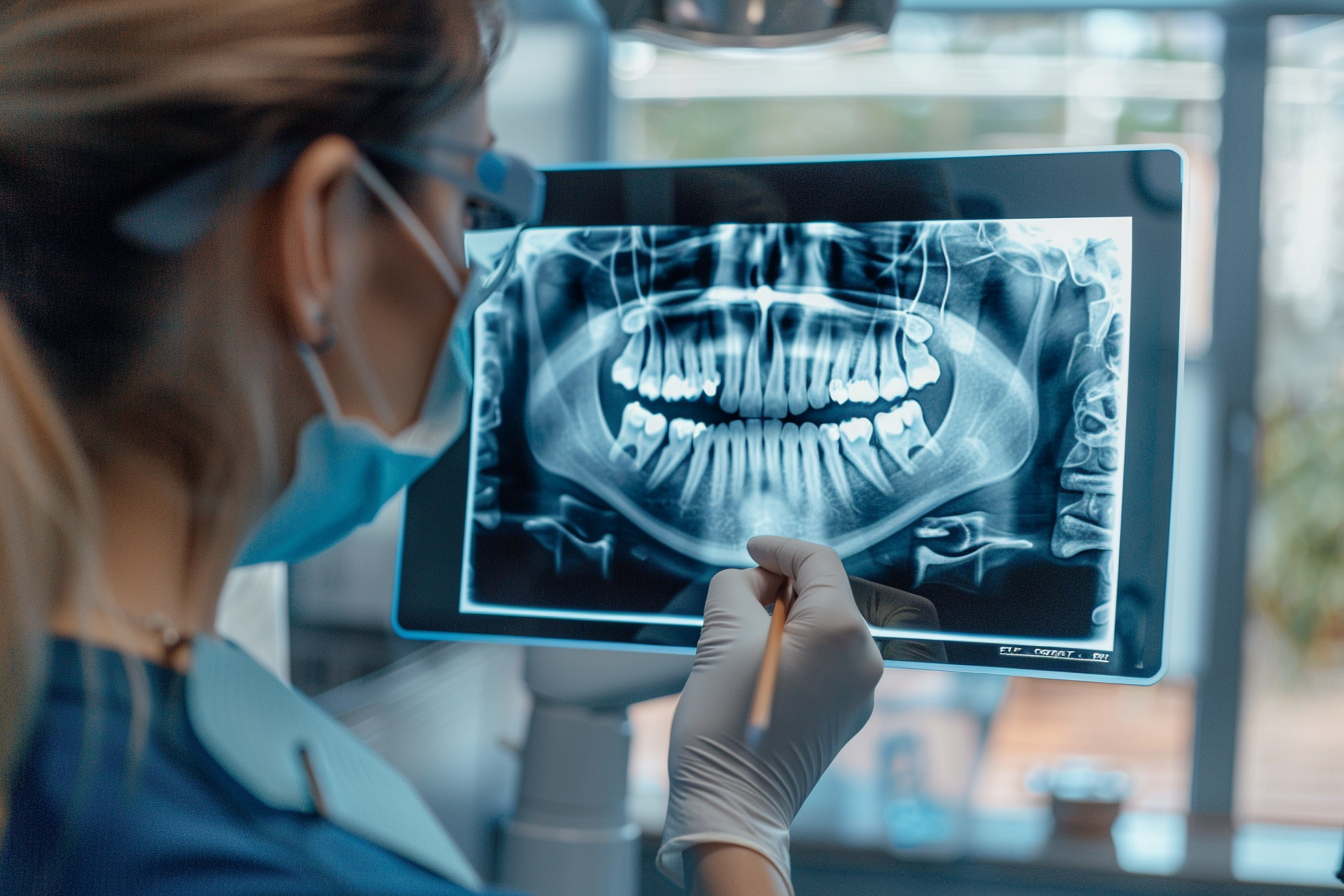 Image gratuite Dentiste montrant des radiographies 5