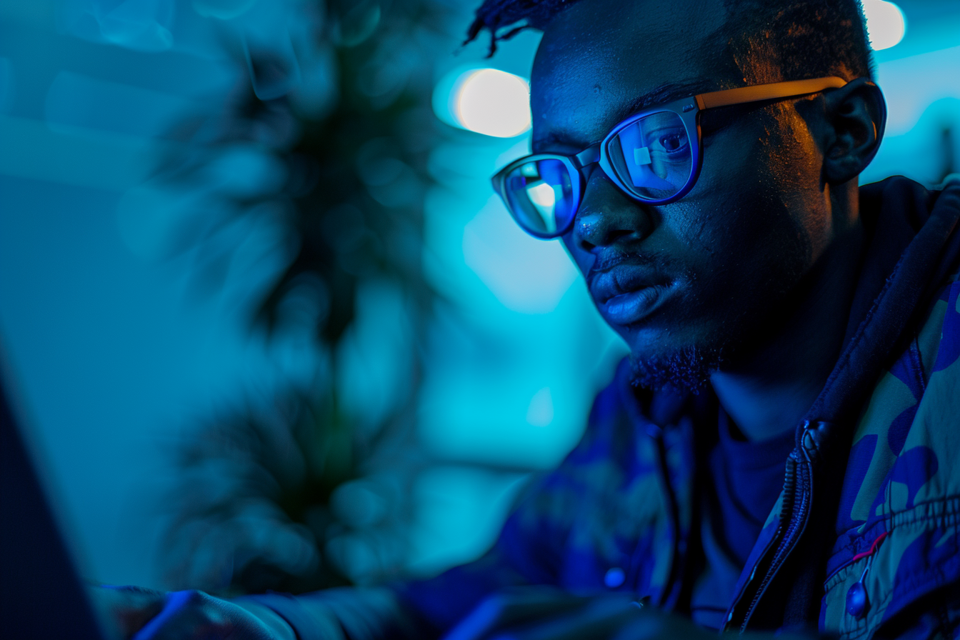 Image gratuite Développeur logiciel concentré sur un ordinateur 1