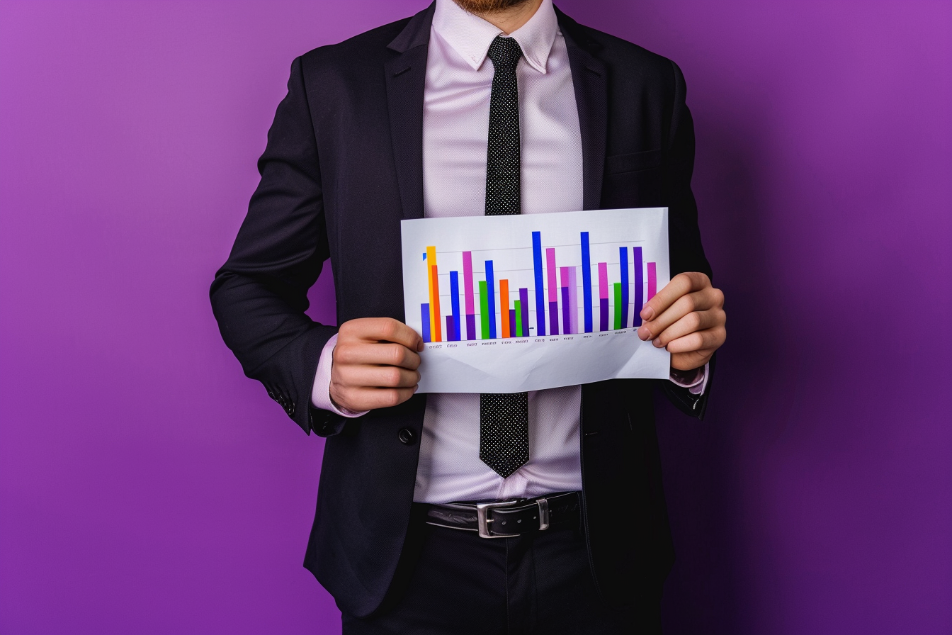 Image gratuite Directeur des ventes, fond violet 1