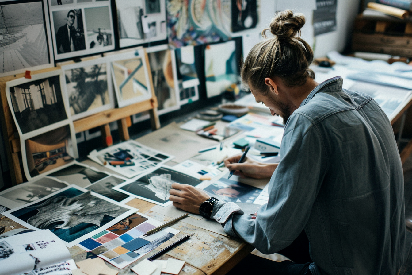 Image gratuite Directeur publicité brainstorming concepts 5