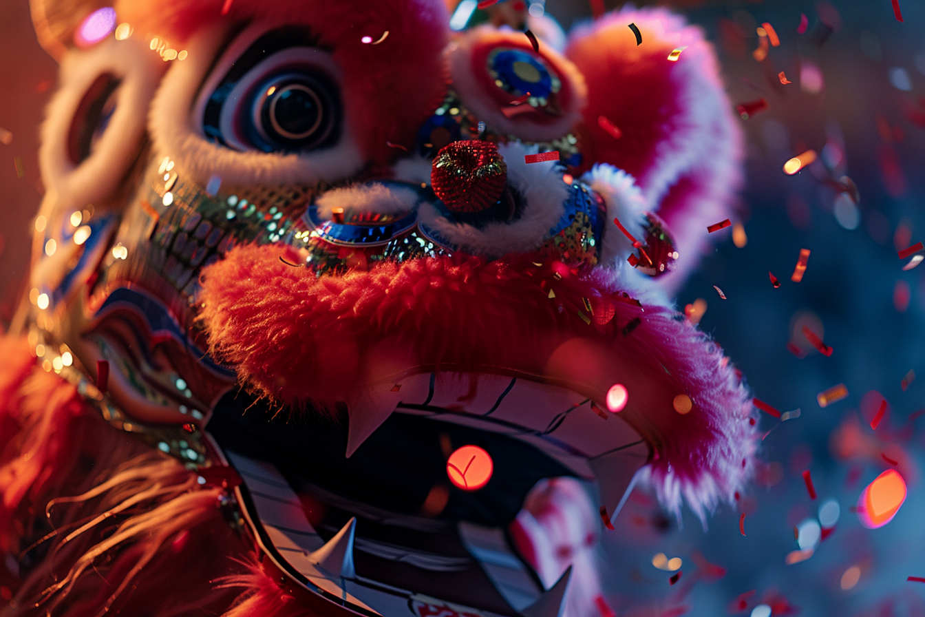 Image gratuite Dragon Nouvel An chinois confettis chatoyants 2