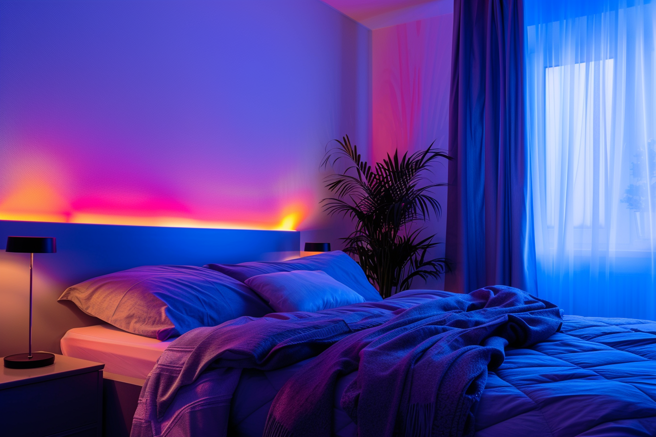 Image gratuite Éclairage LED ambiance coloré chambre 2