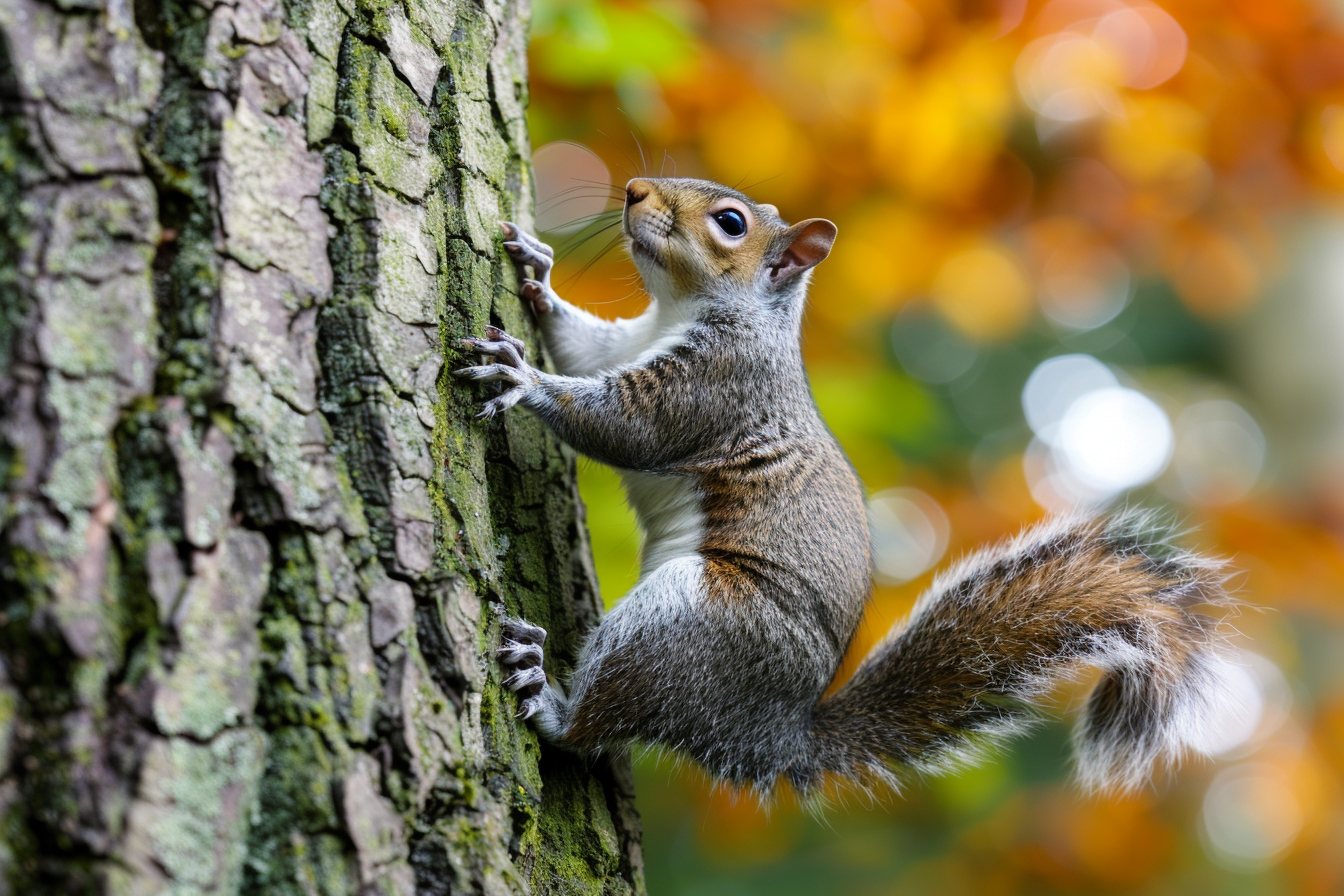 Image gratuite Écureuil grimpant à un tronc 1