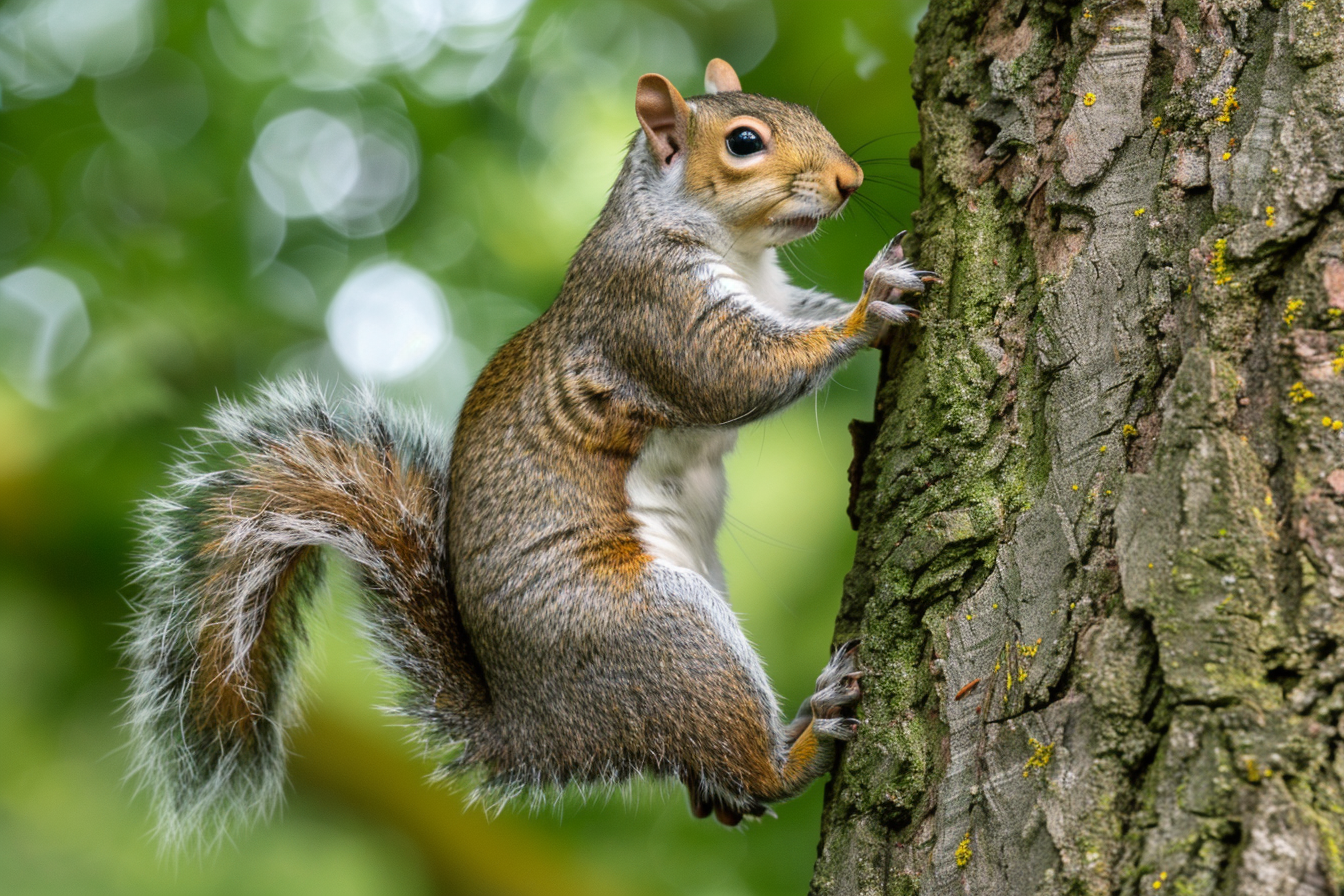 Image gratuite Écureuil grimpant à un tronc 2