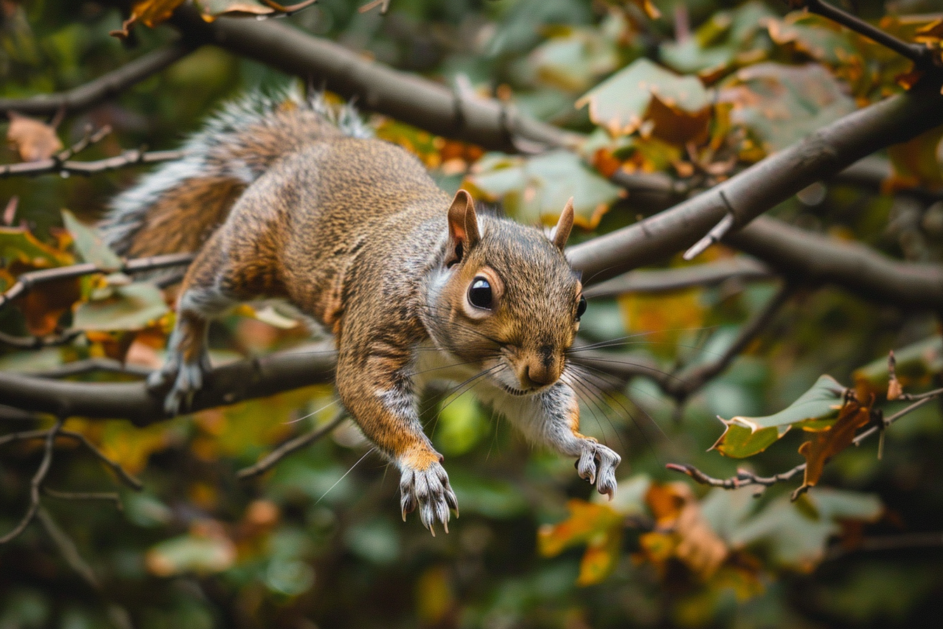 Image gratuite Écureuil sautant entre les branches 1