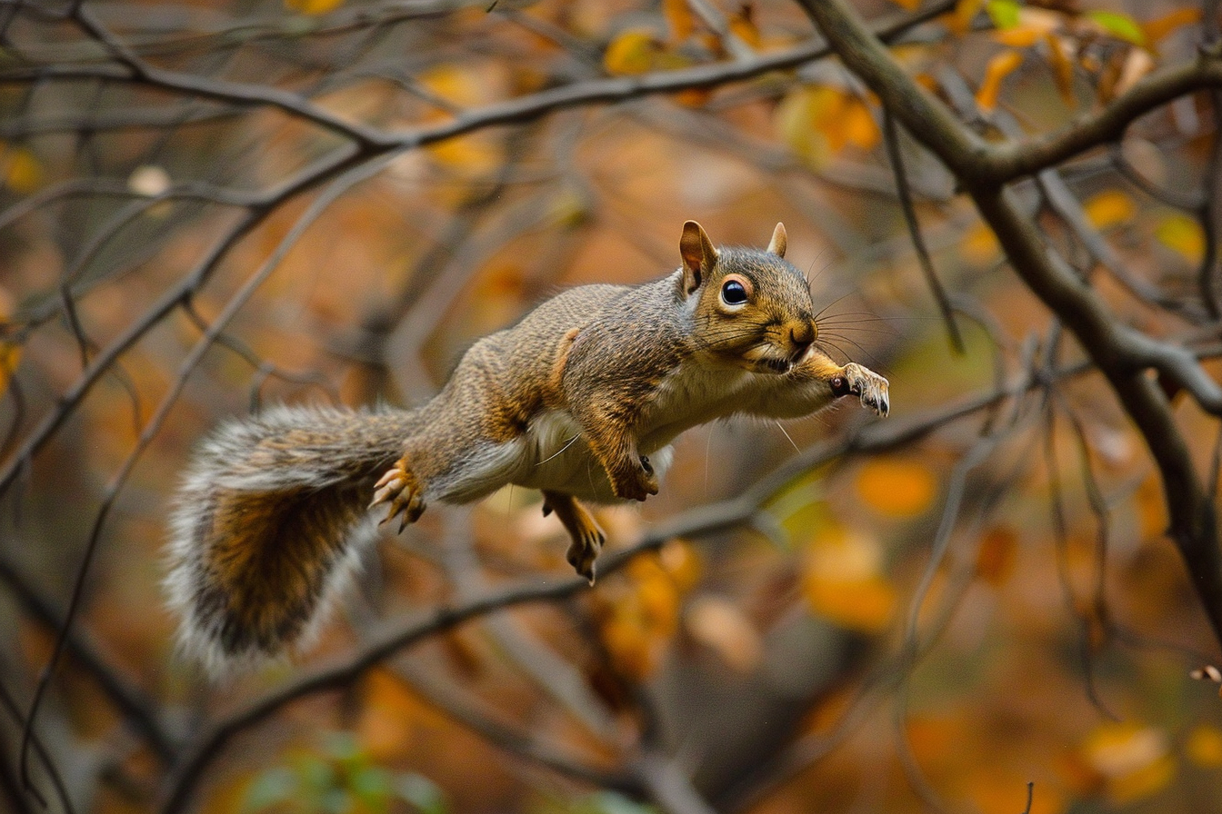 Image gratuite Écureuil sautant entre les branches 3