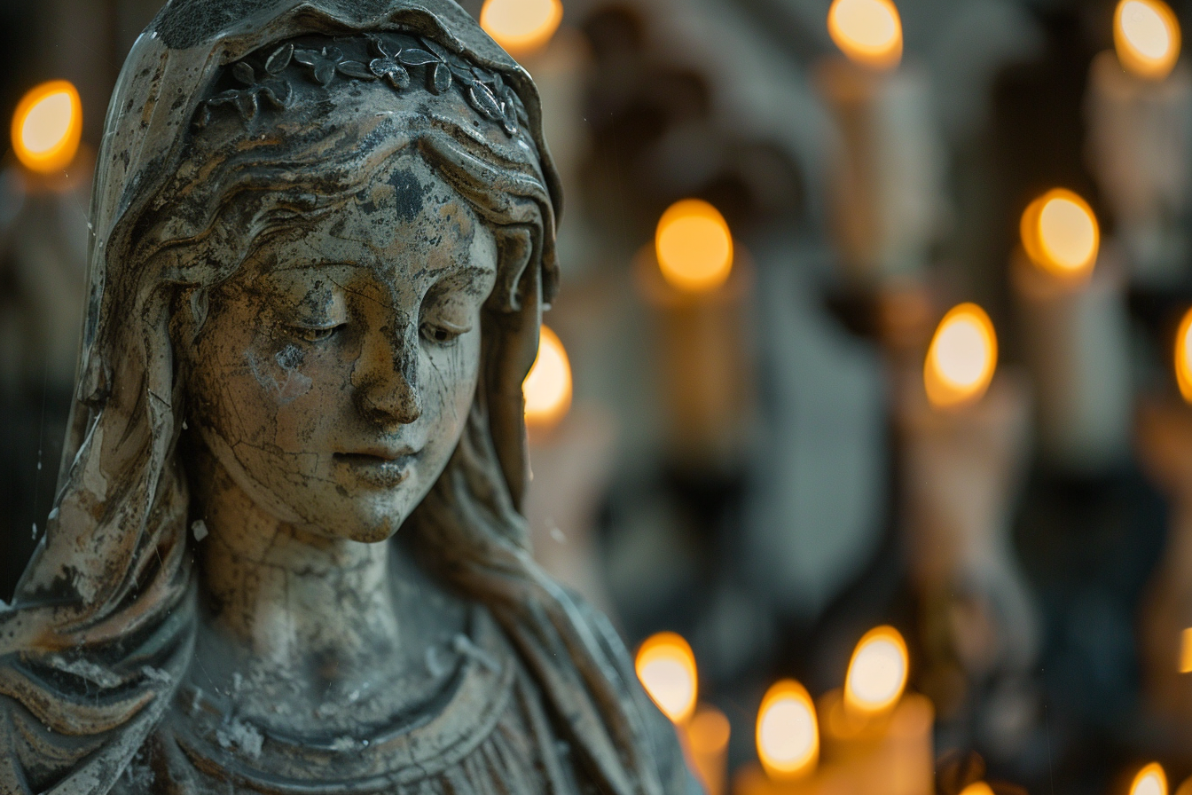 Image gratuite Effigie pierre Marie lumière vacillante bougies 1