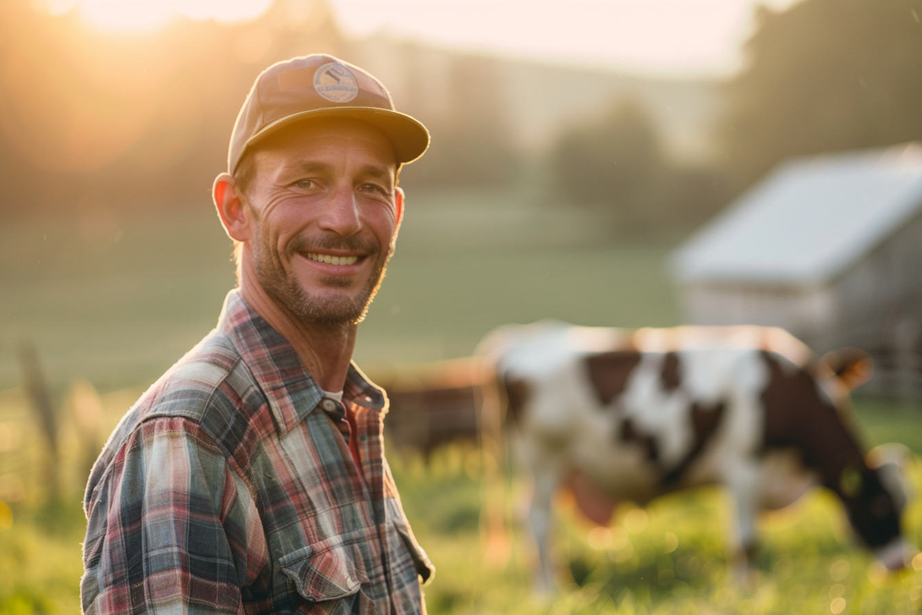 Image gratuite Éleveur laitier, fond flouté 2