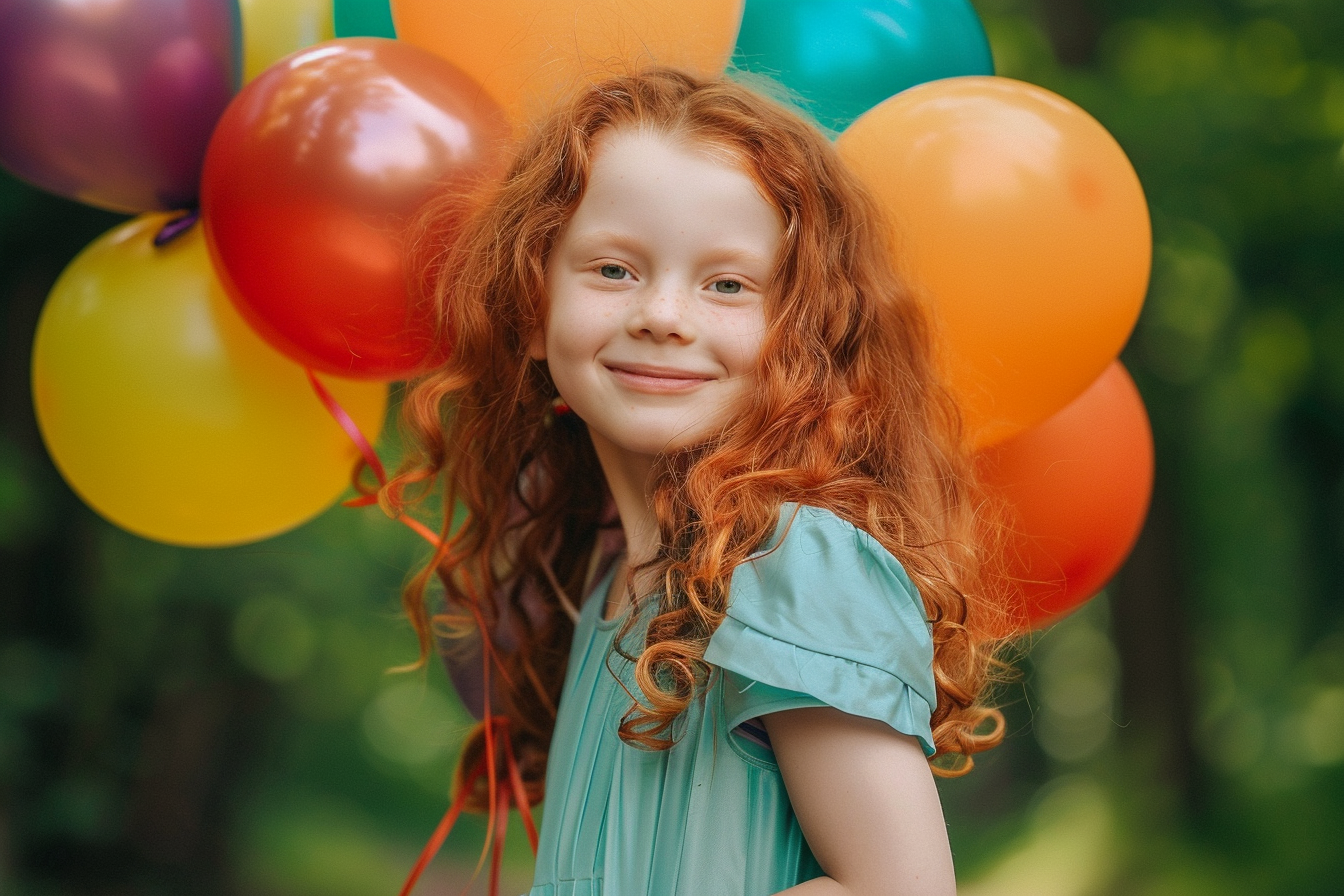 Image gratuite Enfant célébrant avec des ballons 1