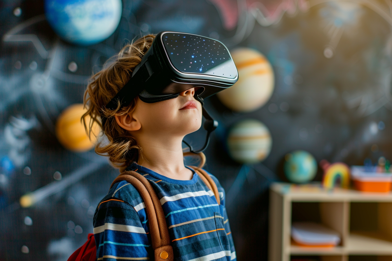Image gratuite Enfant en VR, exploration spatiale 2