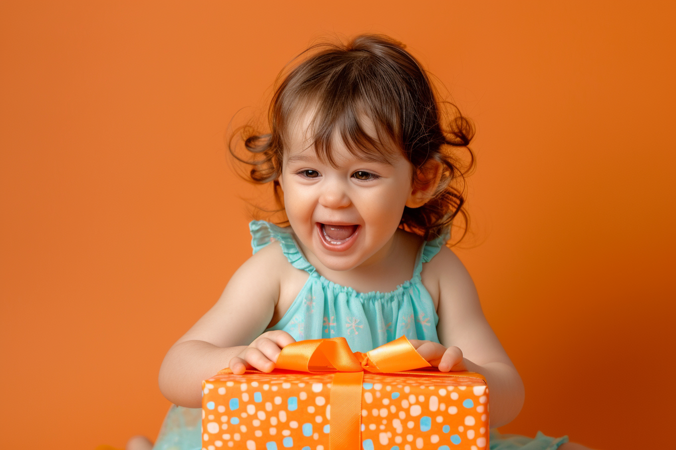 Image gratuite Enfant excitée ouvrant un cadeau d&rsquo;anniversaire 2