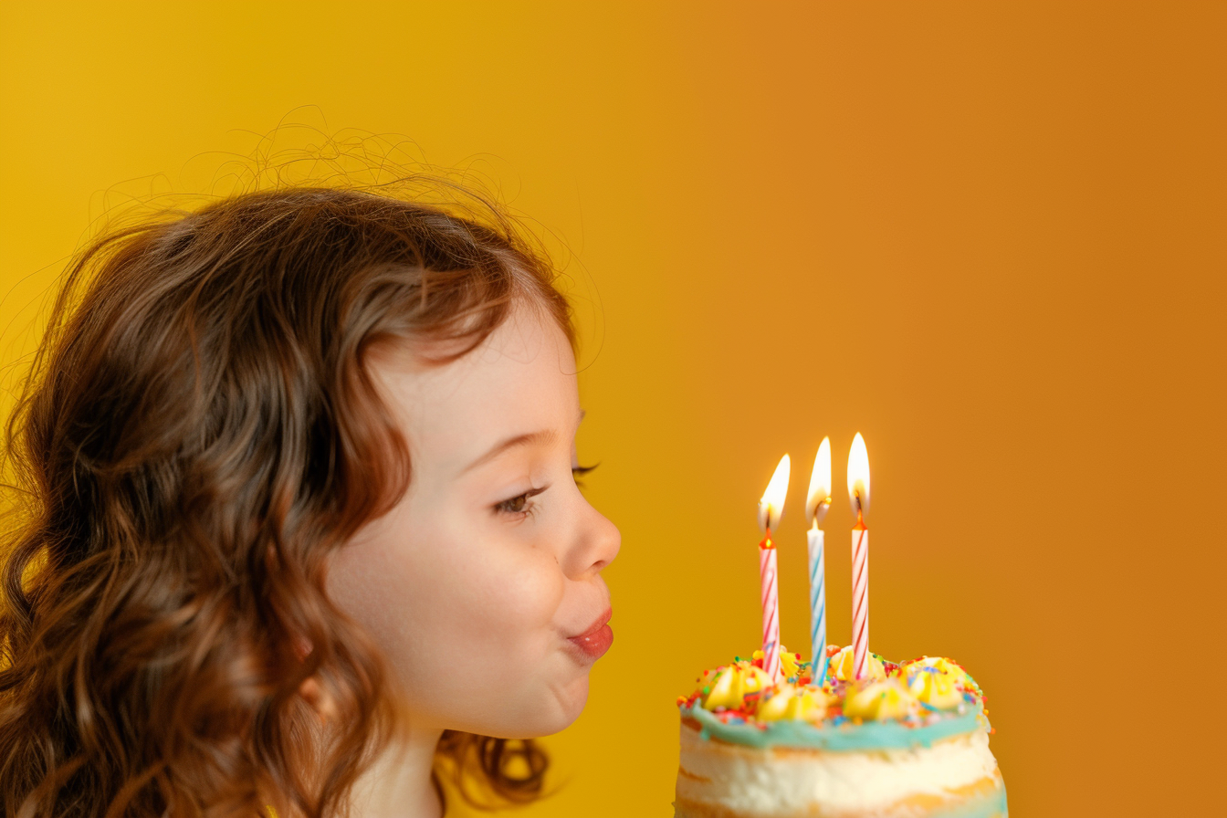 Image gratuite Enfant joyeux soufflant des bougies d&rsquo;anniversaire 1