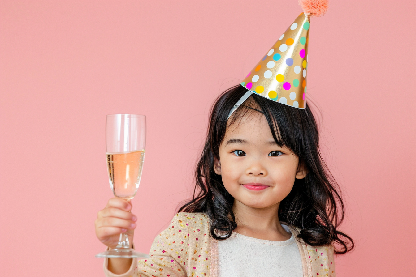 Image gratuite Enfant toastant avec un verre de champagne 3