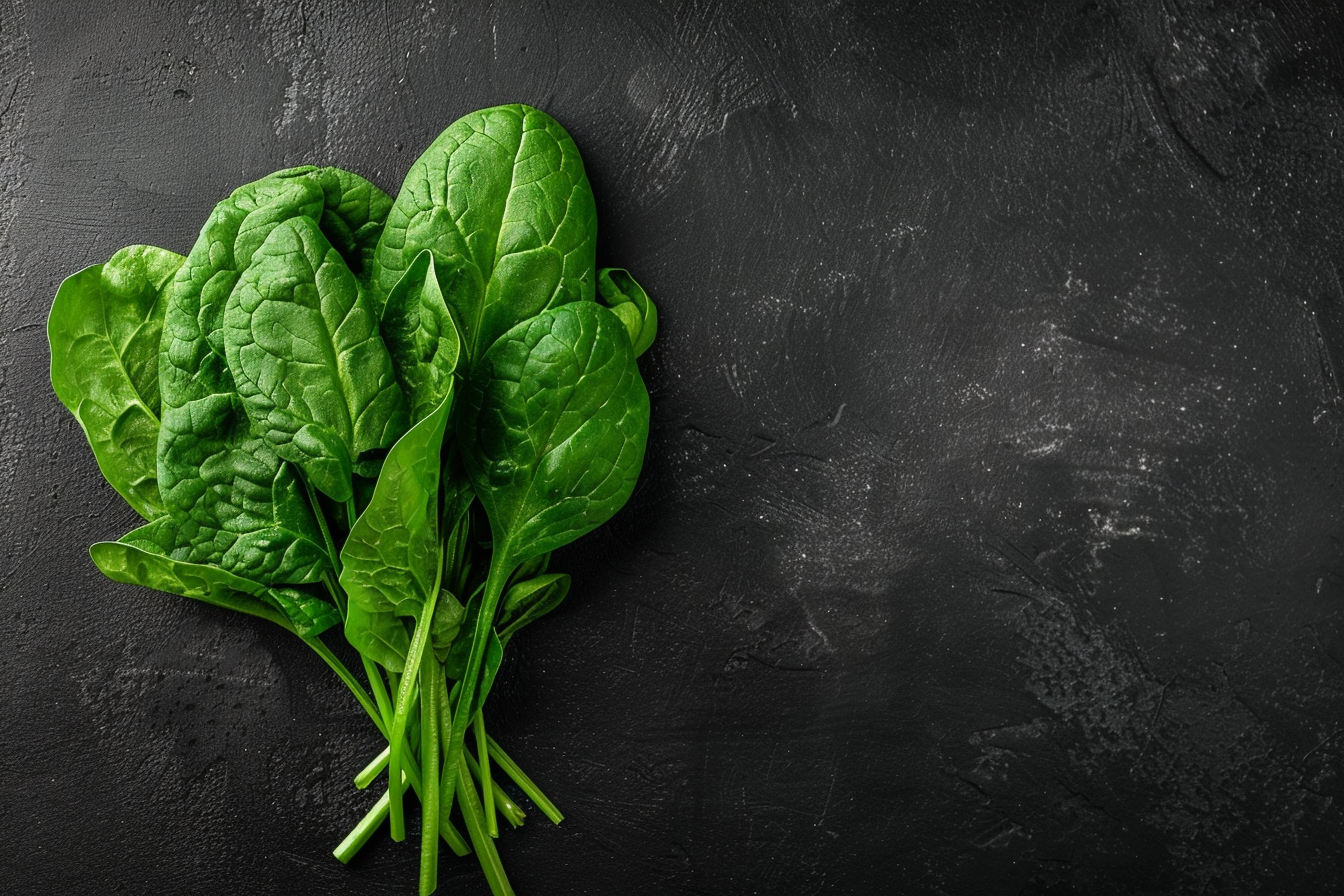 Image gratuite Épinards sur fond noir 1