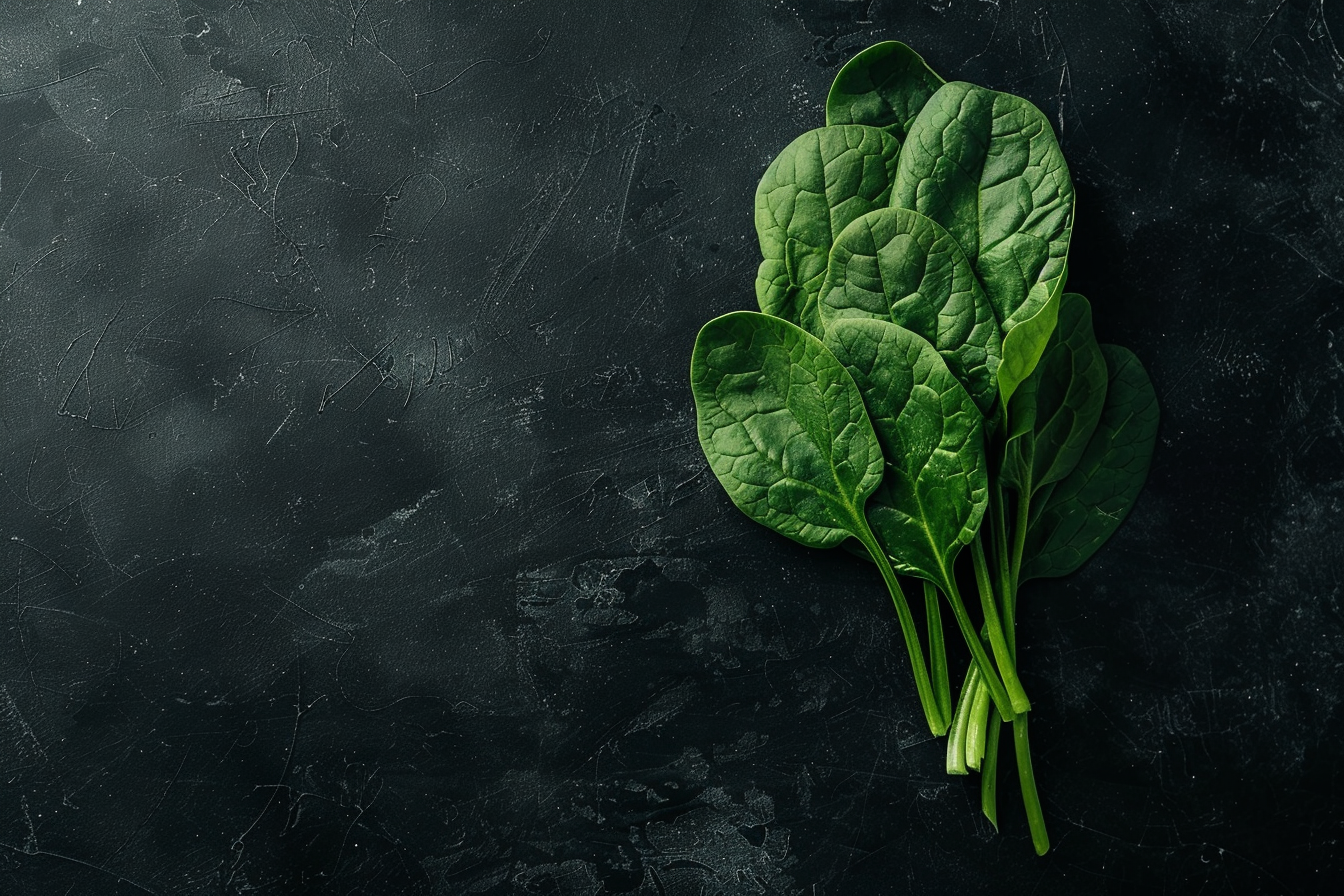 Image gratuite Épinards sur fond noir 2