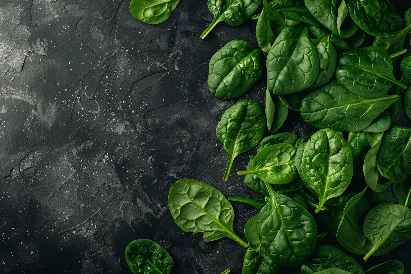 Image gratuite Épinards sur fond noir 3