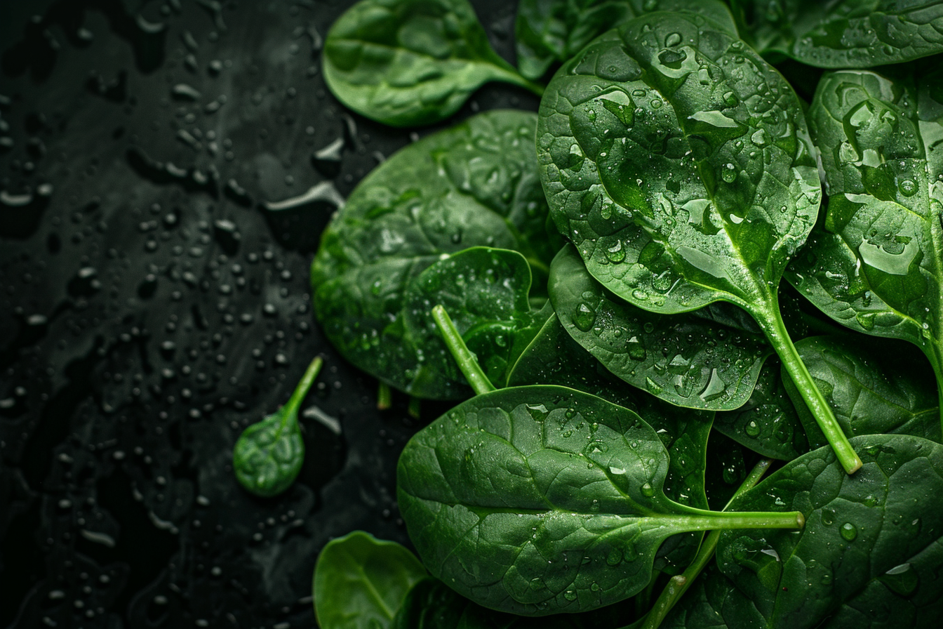 Image gratuite Épinards sur fond noir 4