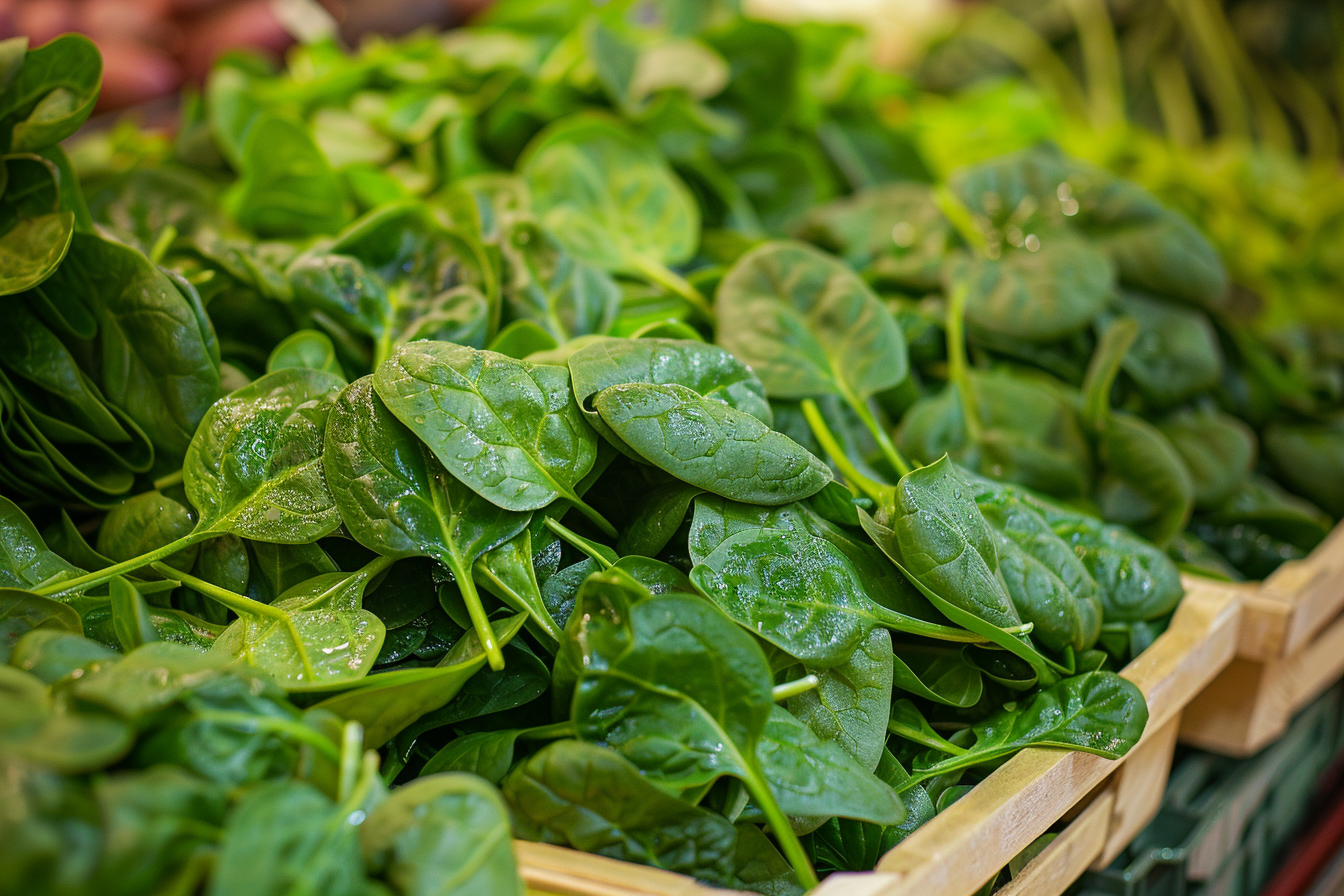 Image gratuite Épinards sur un marché 1