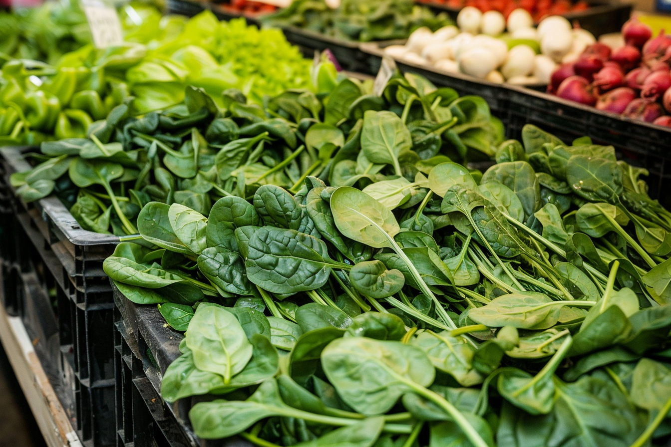 Image gratuite Épinards sur un marché 3
