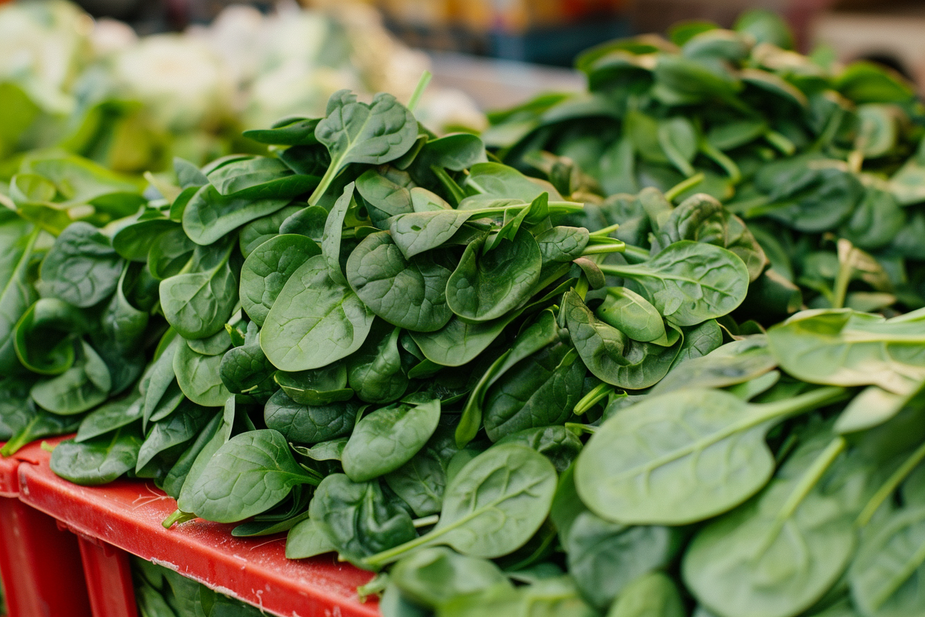 Image gratuite Épinards sur un marché 4