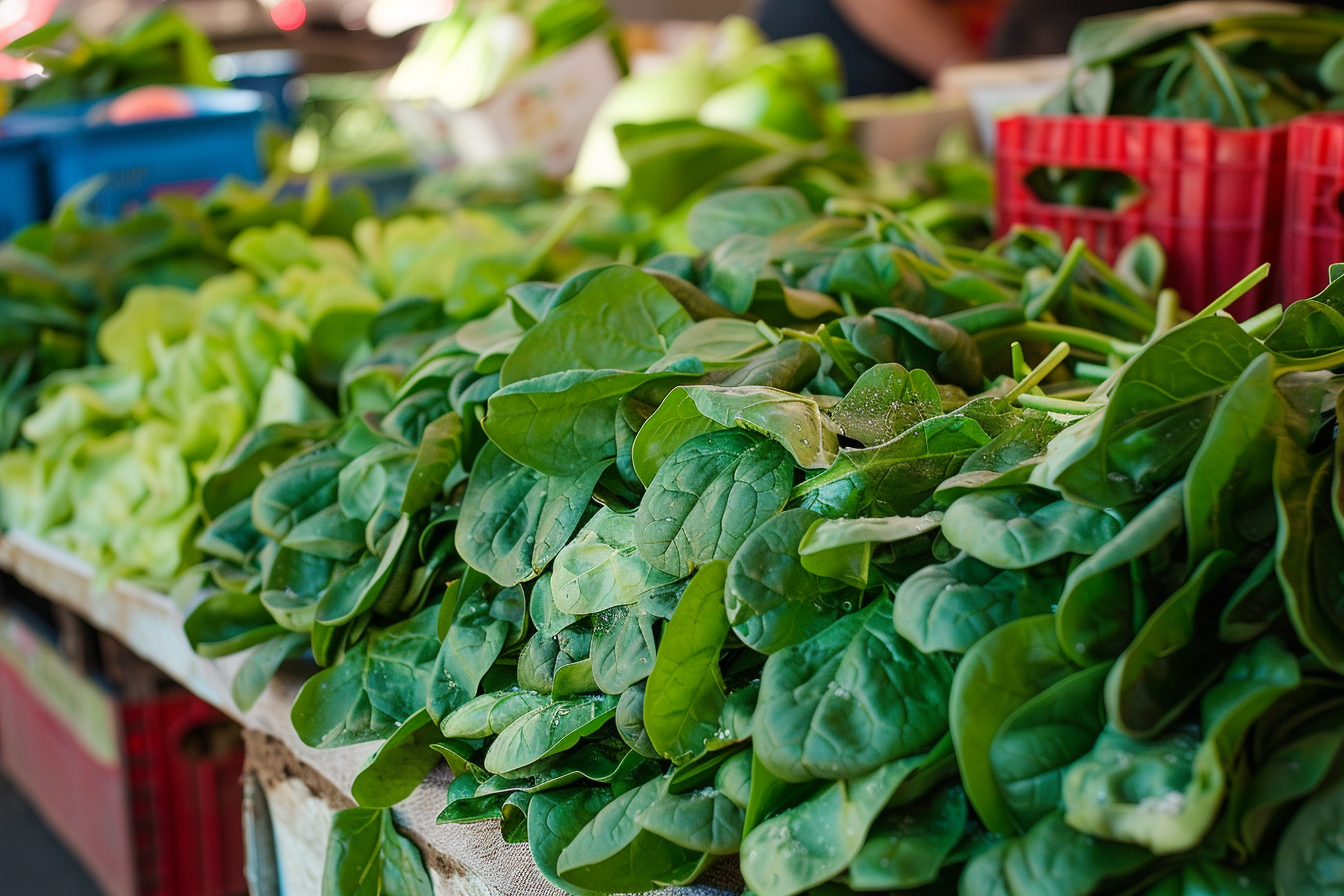 Image gratuite Épinards sur un marché 5