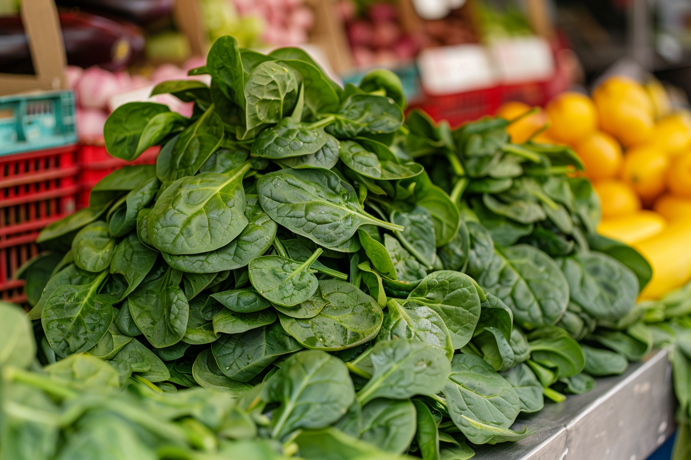 Image gratuite Épinards sur un marché 6