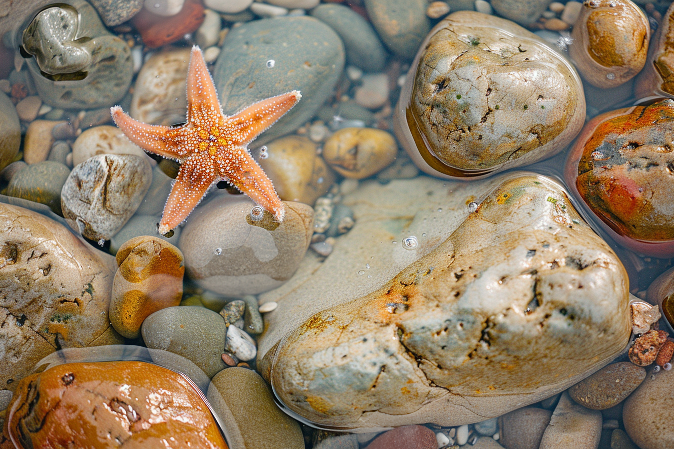 Image gratuite Étoile de mer dans mare à marée 1