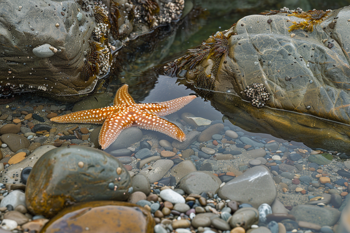 Image gratuite Étoile de mer dans mare à marée 2