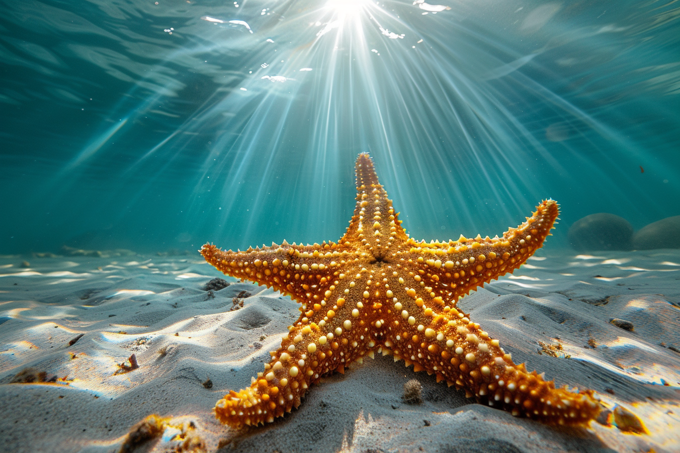 Image gratuite Étoile de mer sous lumière du soleil 1