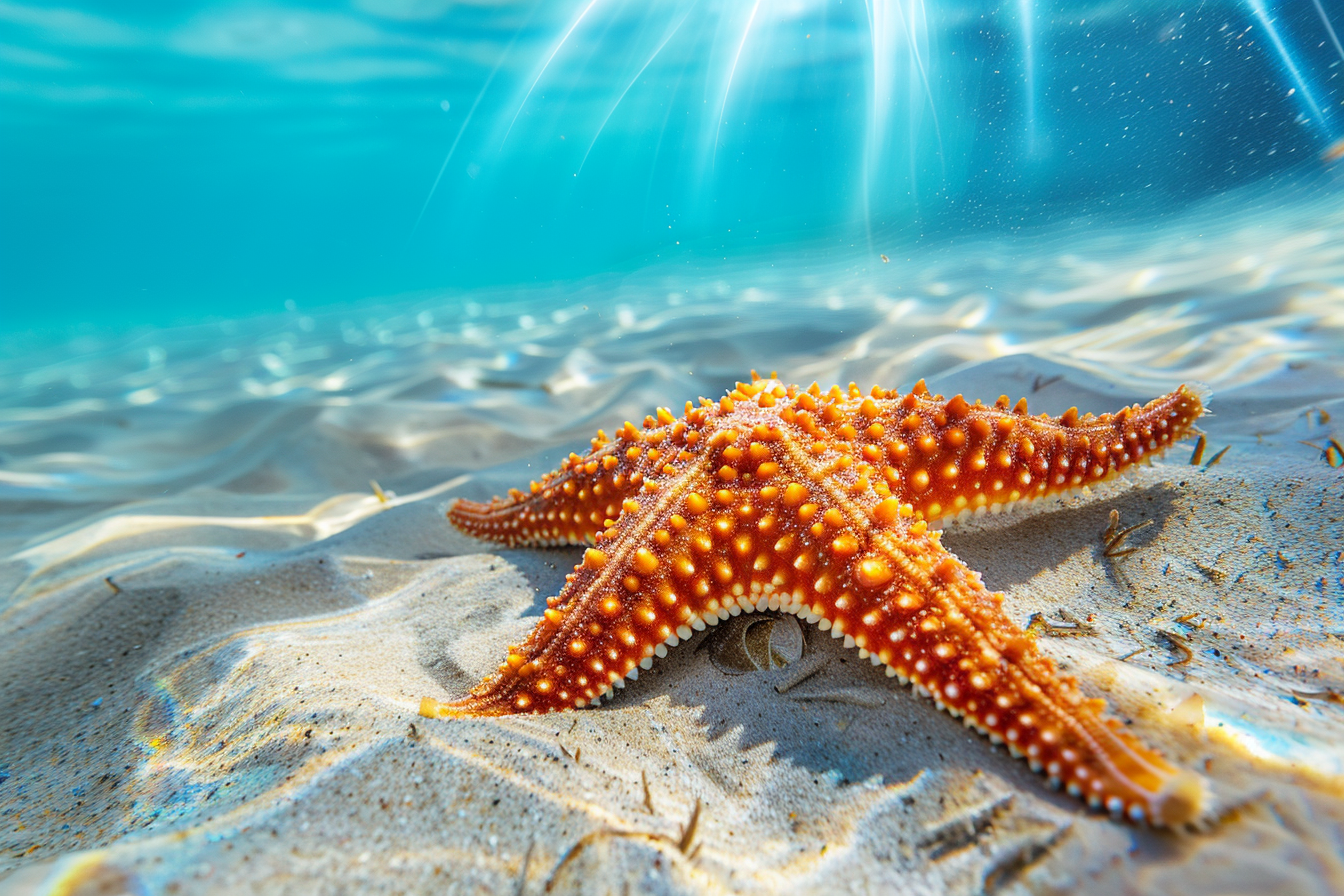 Image gratuite Étoile de mer sur fond sablonneux 1
