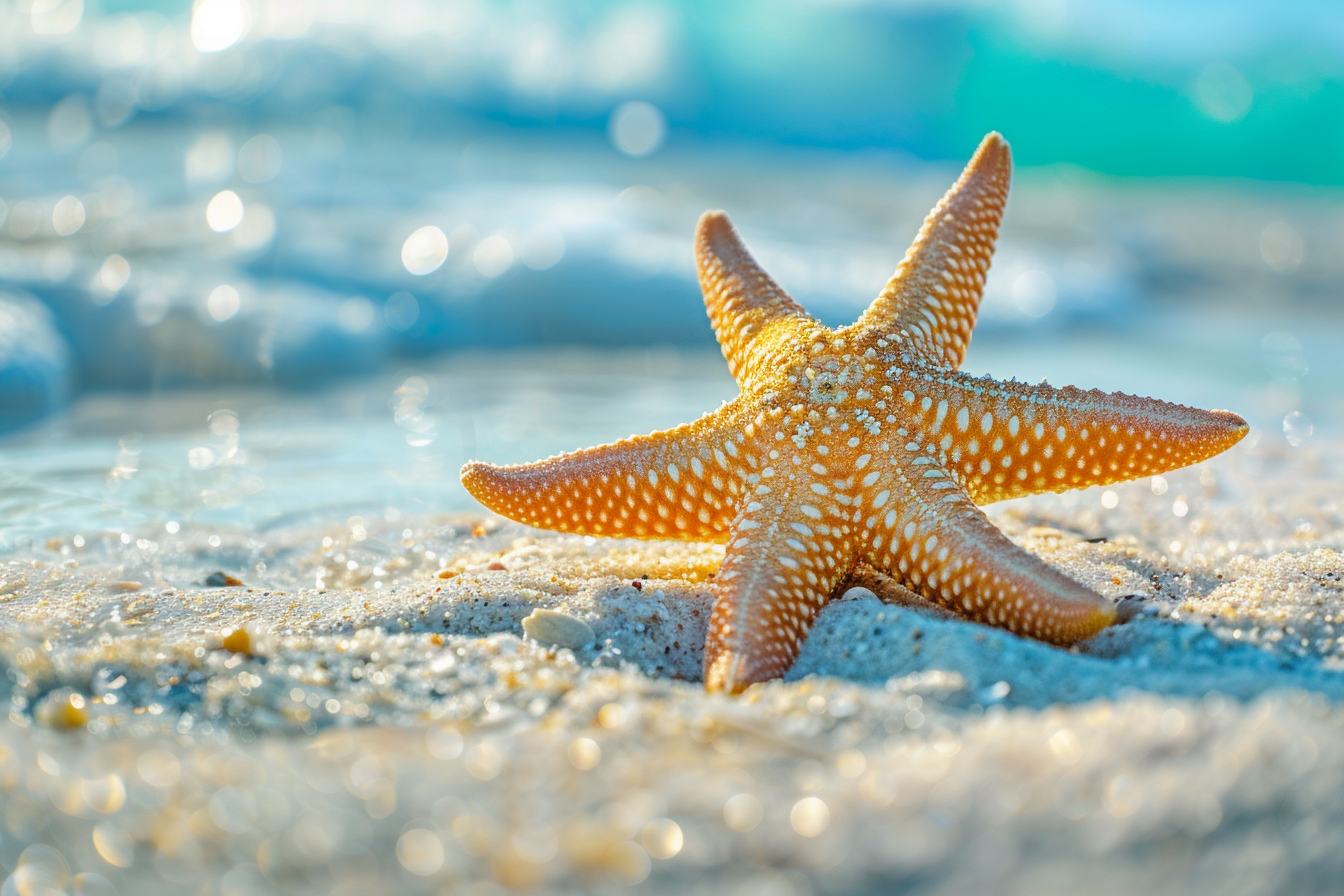 Image gratuite Étoile de mer sur fond sablonneux 2
