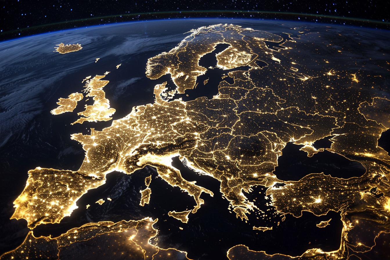 Image gratuite Europe de nuit, lumières des villes 1