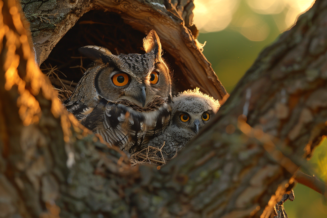 Image gratuite Famille de hiboux 1
