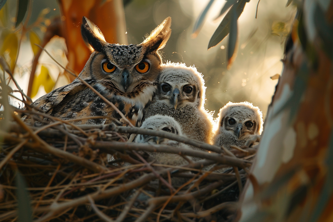 Image gratuite Famille de hiboux 2