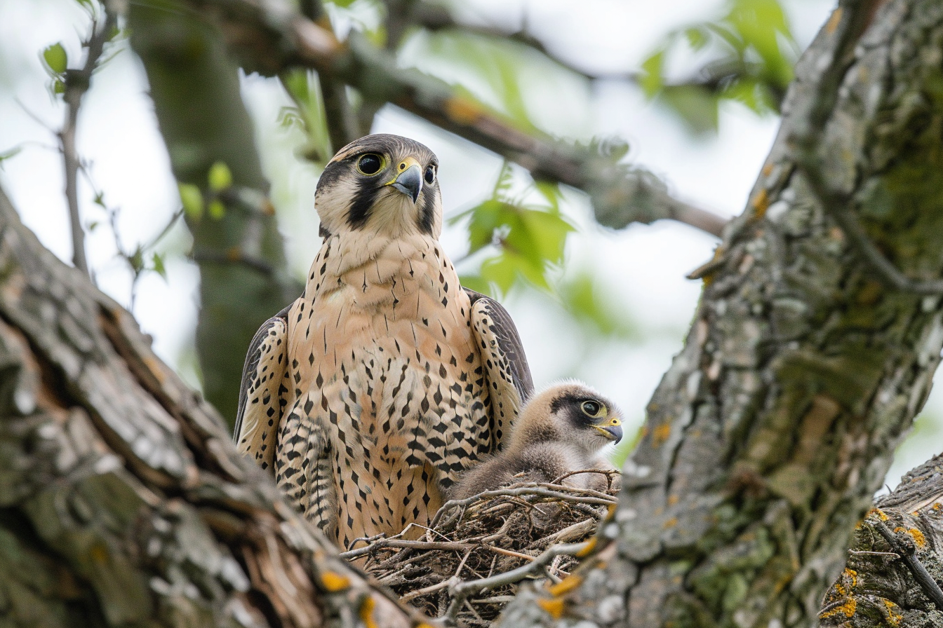 Image gratuite Faucon nichant dans un arbre 1