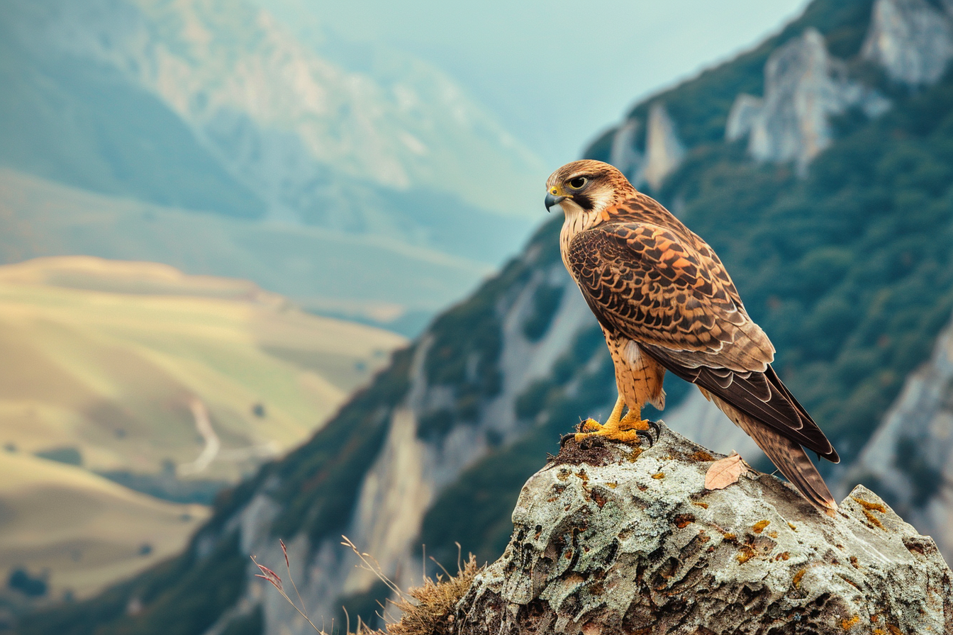 Image gratuite Faucon perché sur un rocher 1
