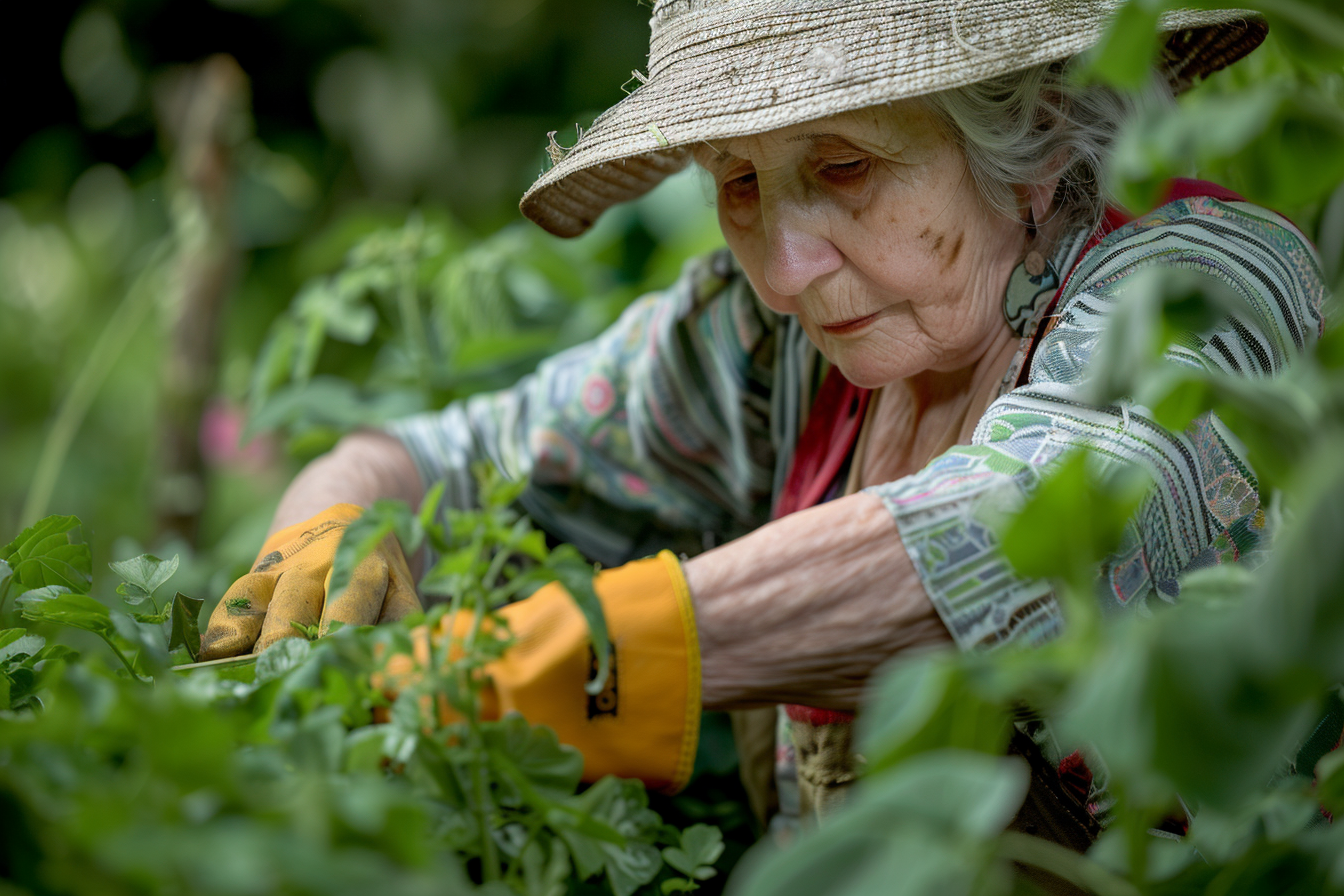 Image gratuite Femme âgée jardinant dans un potager 3