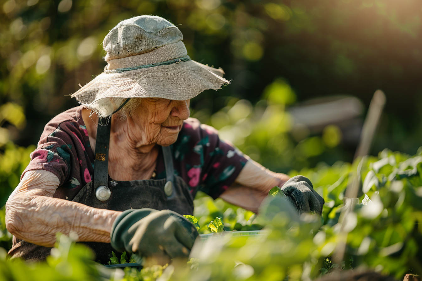 Image gratuite Femme âgée jardinant dans un potager 4